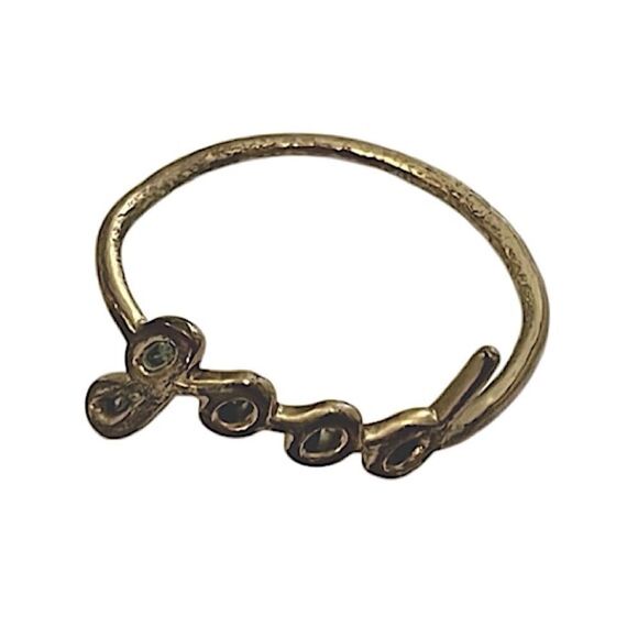 🌴 Madewell “Good” Word Ring – Gold-Tone, Size 9 - Picture 1 of 7